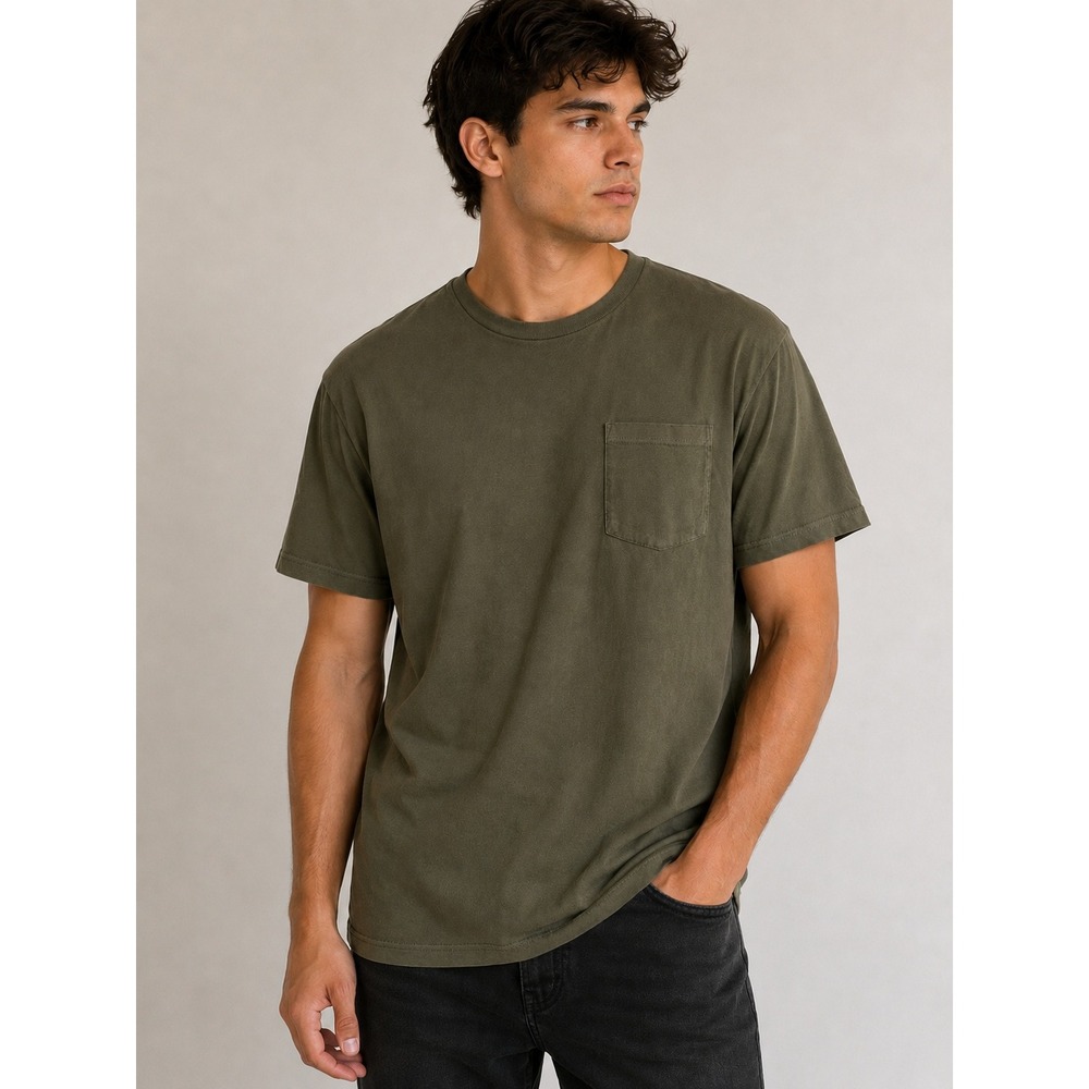 RSQ Collective Mens Pocket Tee Shirt Large Olive Green Short Sleeve Crew NWT